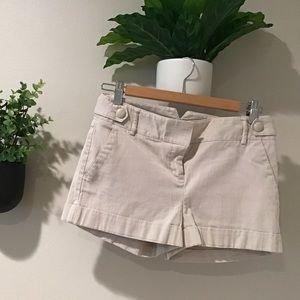 Express Grey and White Striped Shorts
